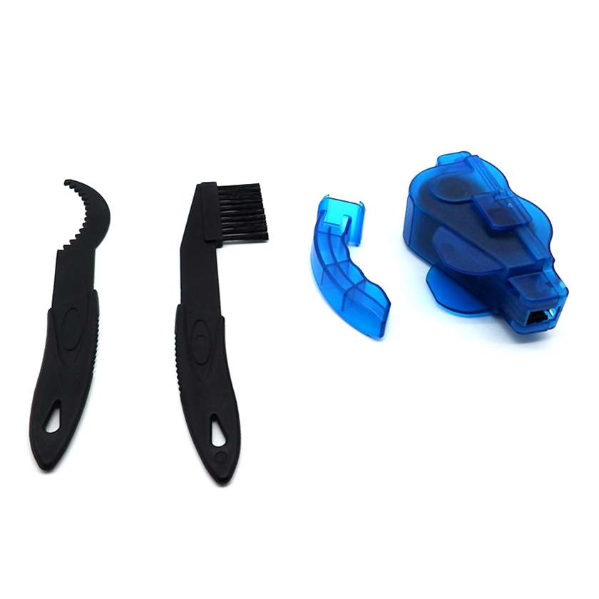 Blue Portable Bicycle Chain Cleaner Bike Clean Machine Brushes Scrubber Wash Tool, Mountain Cycling Cleaning Kit